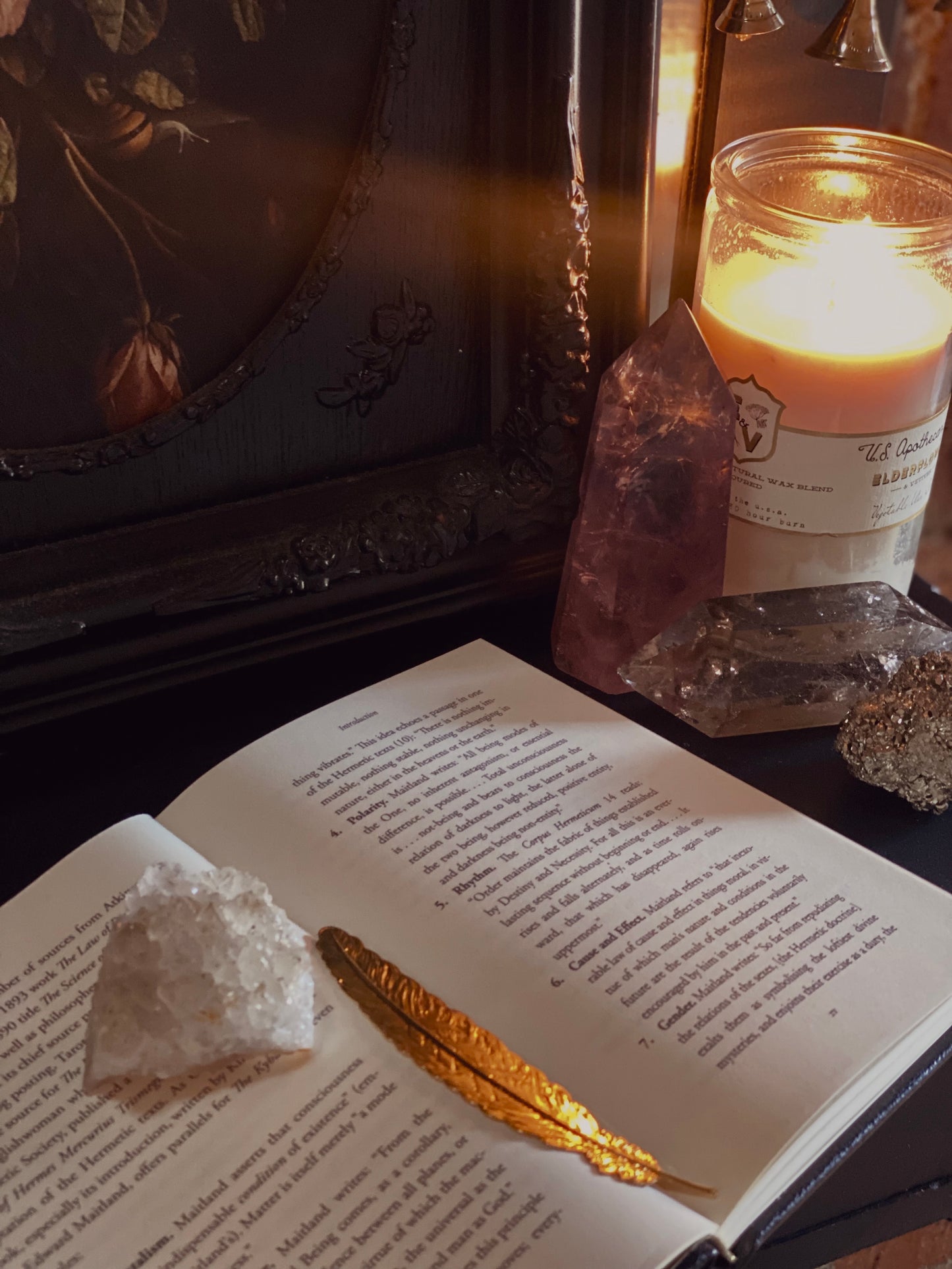 Golden Angel Feather bookmark