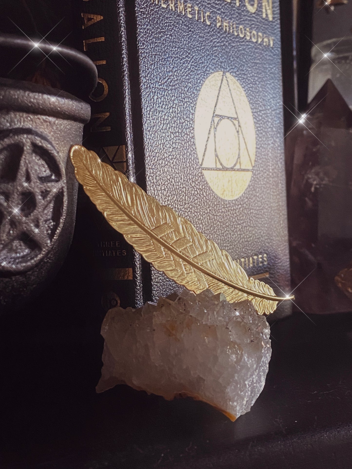 Golden Angel Feather bookmark